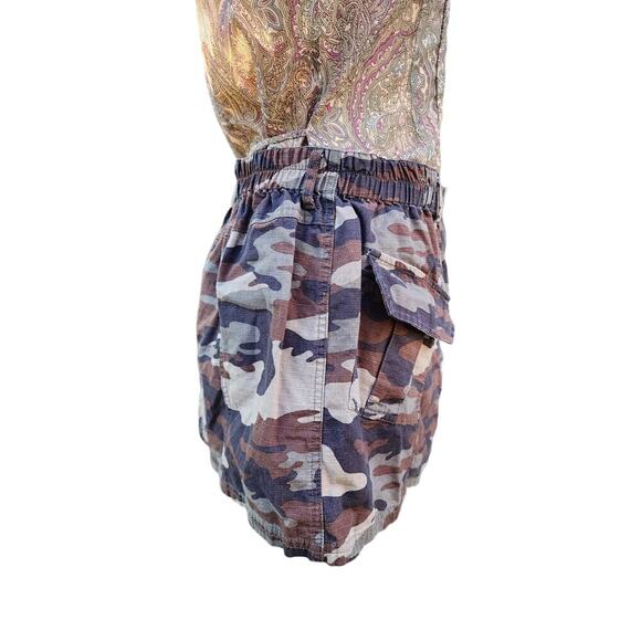 Y2k Justify Green Camo Cargo Pocket Grunge Punk Cyber Mini Short Skirt Sz L - Picture 6 of 8